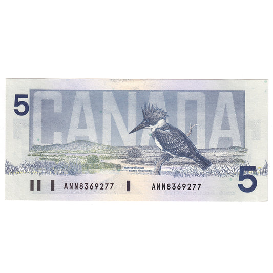 BC-56d 1986 Canada $5 Knight-Thiessen, ANN, AU-UNC