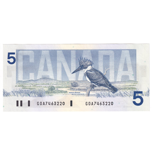 BC-56c 1986 Canada $5 Bonin-Thiessen, GOA, CUNC