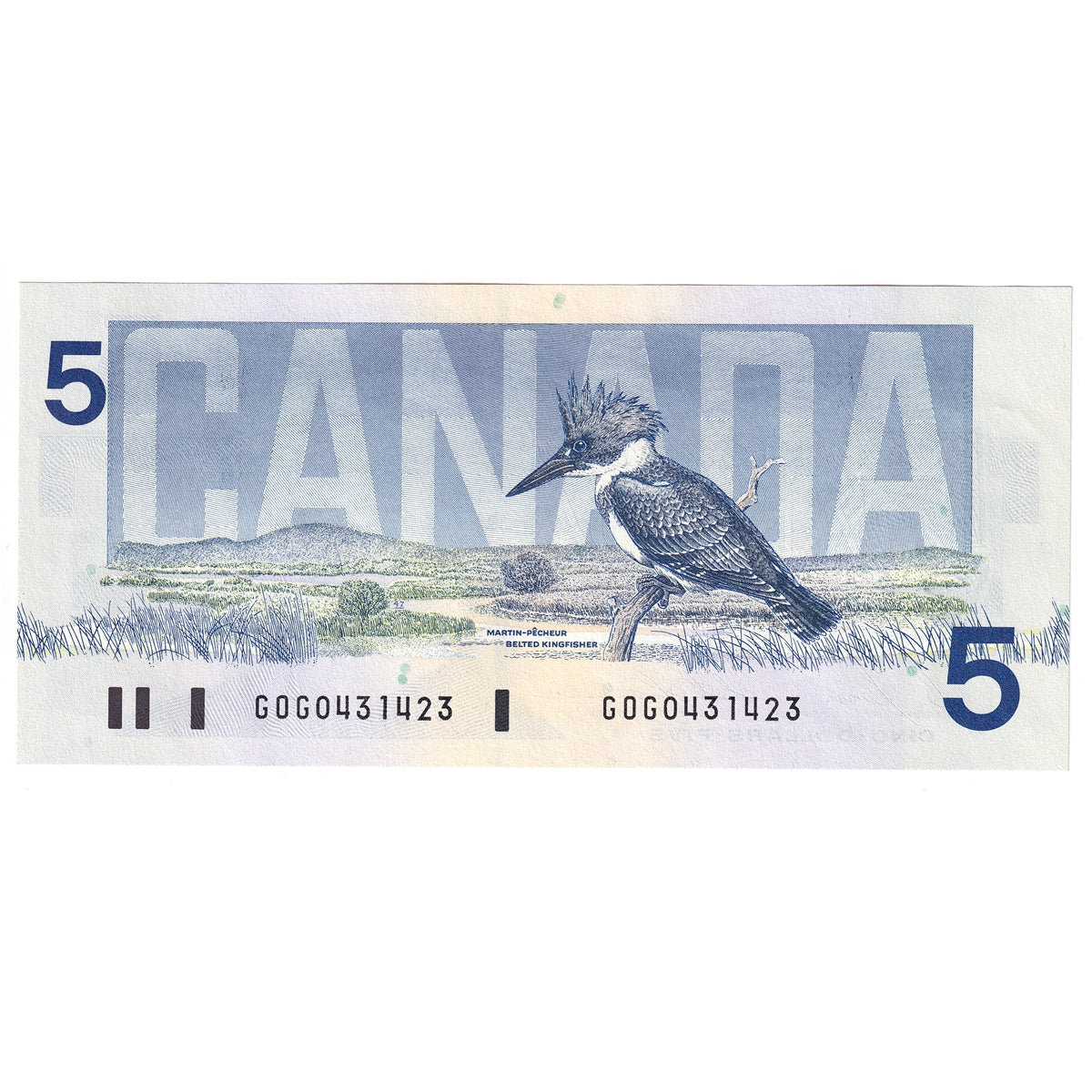 BC-56c 1986 Canada $5 Bonin-Thiessen, GOG, Almost Uncirculated (AU50)