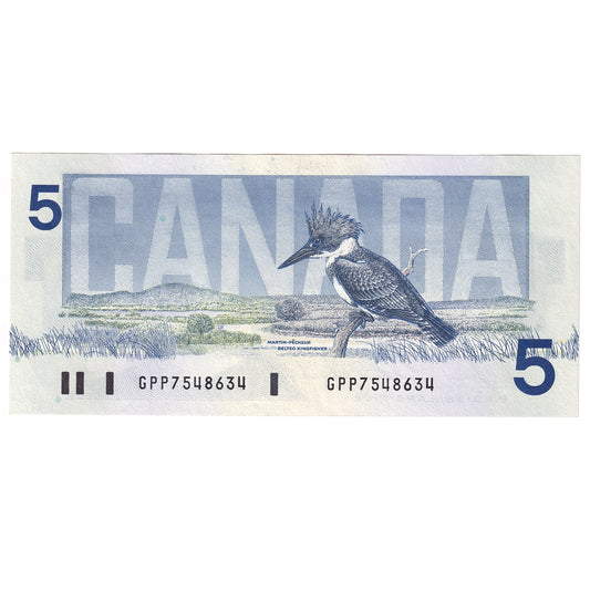 BC-56c 1986 Canada $5 Bonin-Thiessen, GPP, AU-UNC