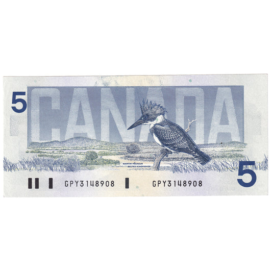BC-56e 1986 Canada $5 Knight-Dodge, GPY, AU-UNC