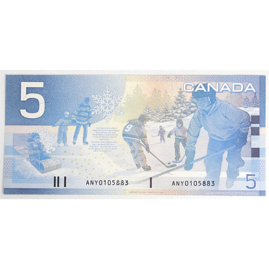 BC-62a 2001 Canada $5 Knight-Dodge, ANY, AU-UNC