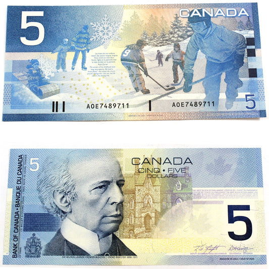 BC-62a 2001 Canada $5 Knight-Dodge, AOE, UNC