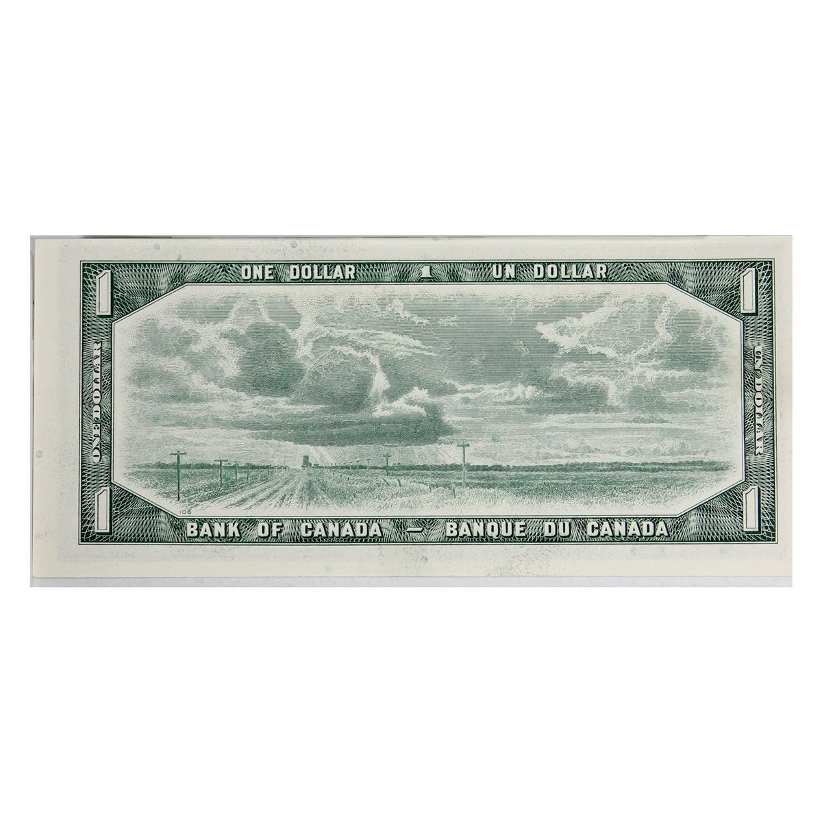 BC-37b-i 1954 Canada $1 Beattie-Rasminsky, H/Z, Uncirculated (MS60)