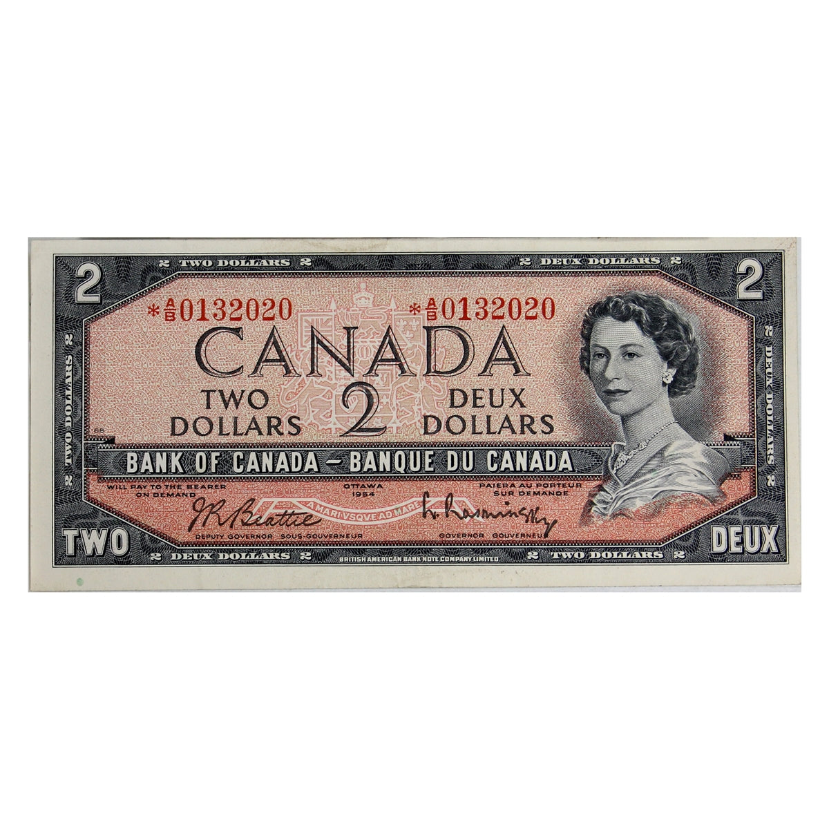 BC-38bA 1954 Canada $2 Beattie-Rasminsky, *A/B, VF-EF (VF30)