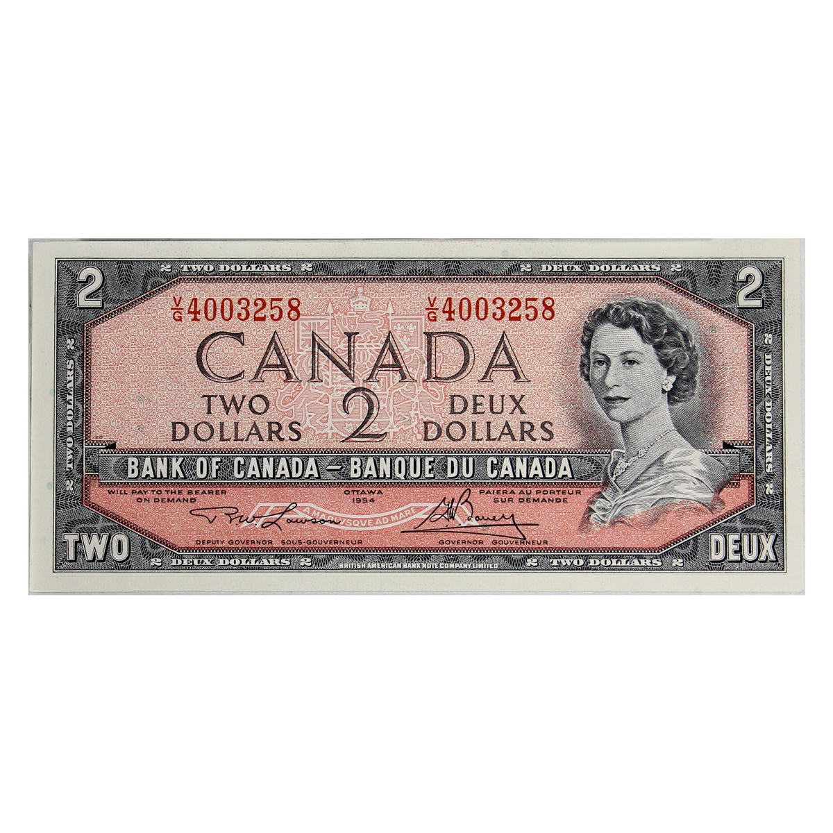 BC-38d 1954 Canada $2 Lawson-Bouey, V/G, Uncirculated (MS60)