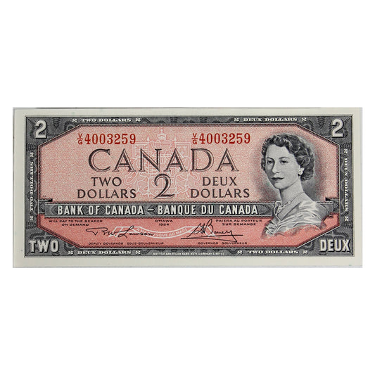 BC-38d 1954 Canada $2 Lawson-Bouey, V/G, AU-UNC