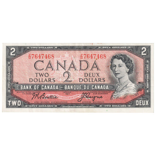 BC-38a 1954 Canada $2 Beattie-Coyne, Z/B, EF