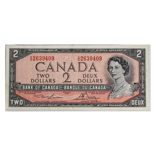BC-38d 1954 Canada $2 Lawson-Bouey, V/G, VF-EF