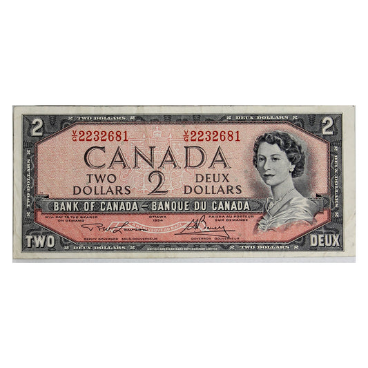 BC-38d 1954 Canada $2 Lawson-Bouey, V/G, VF