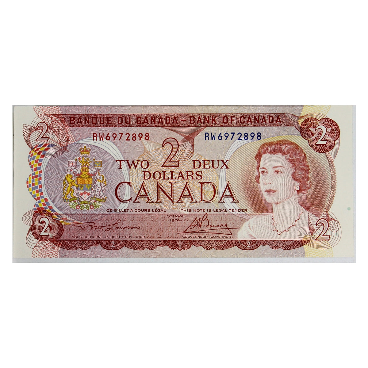BC-47a 1974 Canada $2 Lawson-Bouey, RW, AU-UNC (AU55)