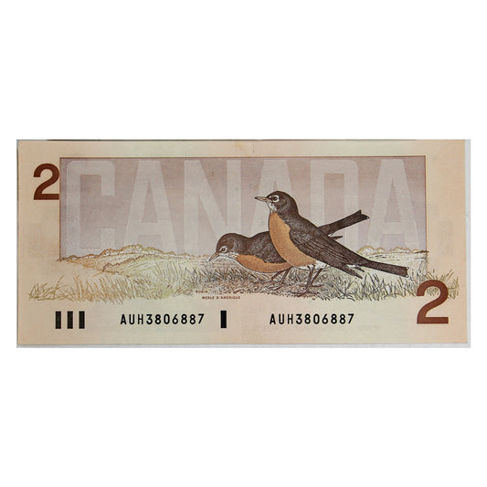 BC-55a 1986 Canada $2 Crow-Bouey, AUH, VF-EF (VF30)