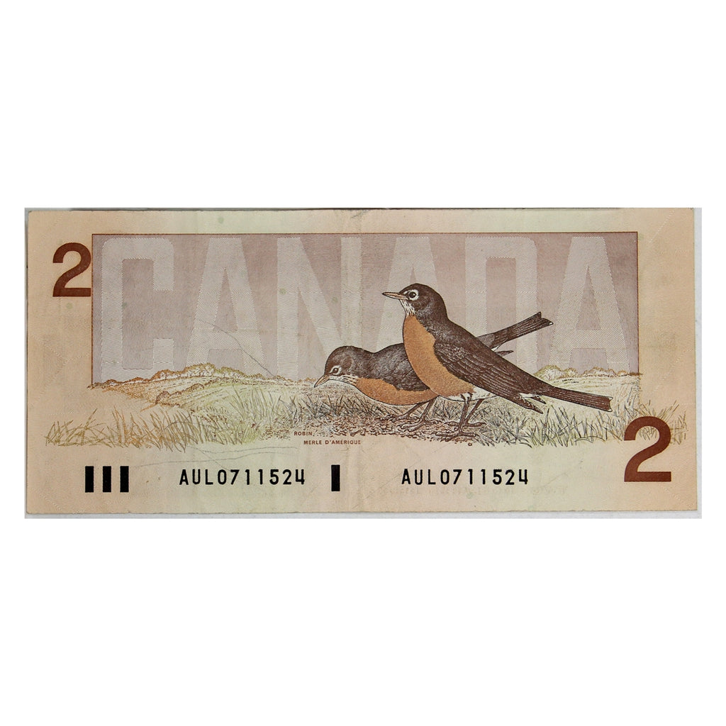 BC-55a 1986 Canada $2 Crow-Bouey, AUL, Very Fine (VF20)