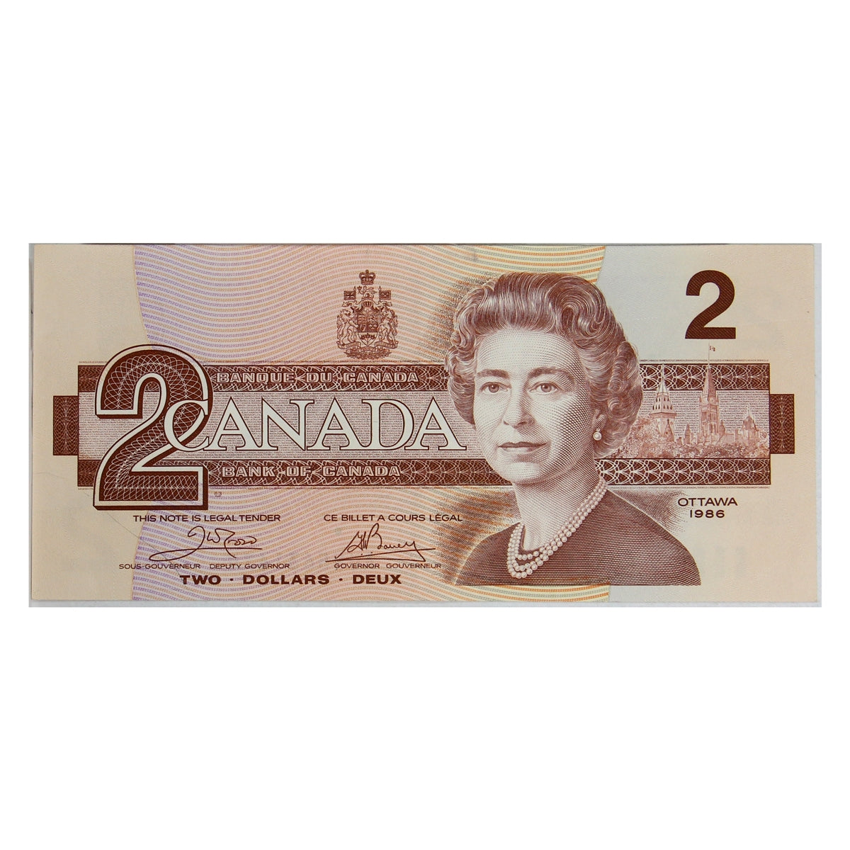 BC-55a 1986 Canada $2 Crow-Bouey, AUN, Extra Fine (EF40)