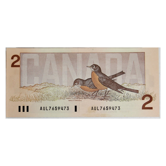 BC-55b 1986 Canada $2 Thiessen-Crow, AUL, EF-AU (EF45)
