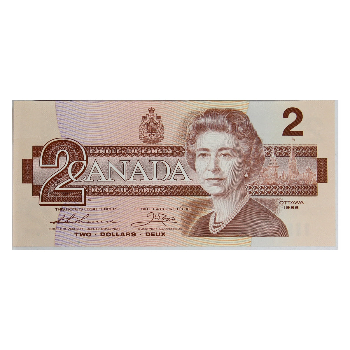 BC-55b 1986 Canada $2 Thiessen-Crow, AUL, VF-EF (VF30)