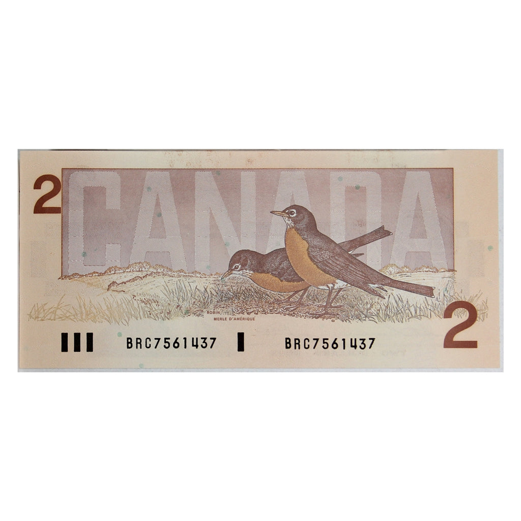 BC-55b 1986 Canada $2 Thiessen-Crow, BRC, Uncirculated (MS60)