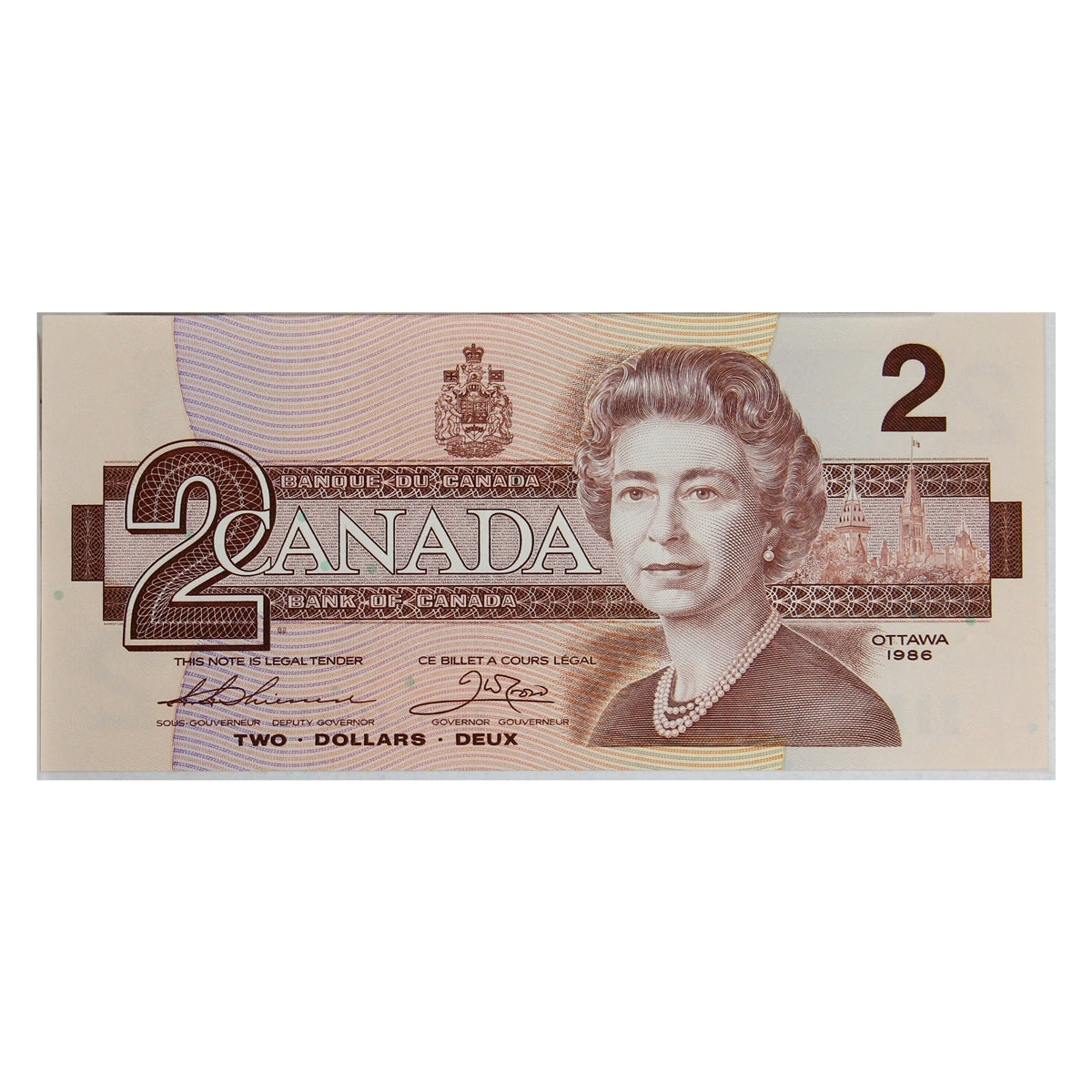 BC-55b 1986 Canada $2 Thiessen-Crow, BRC, Uncirculated (MS60)