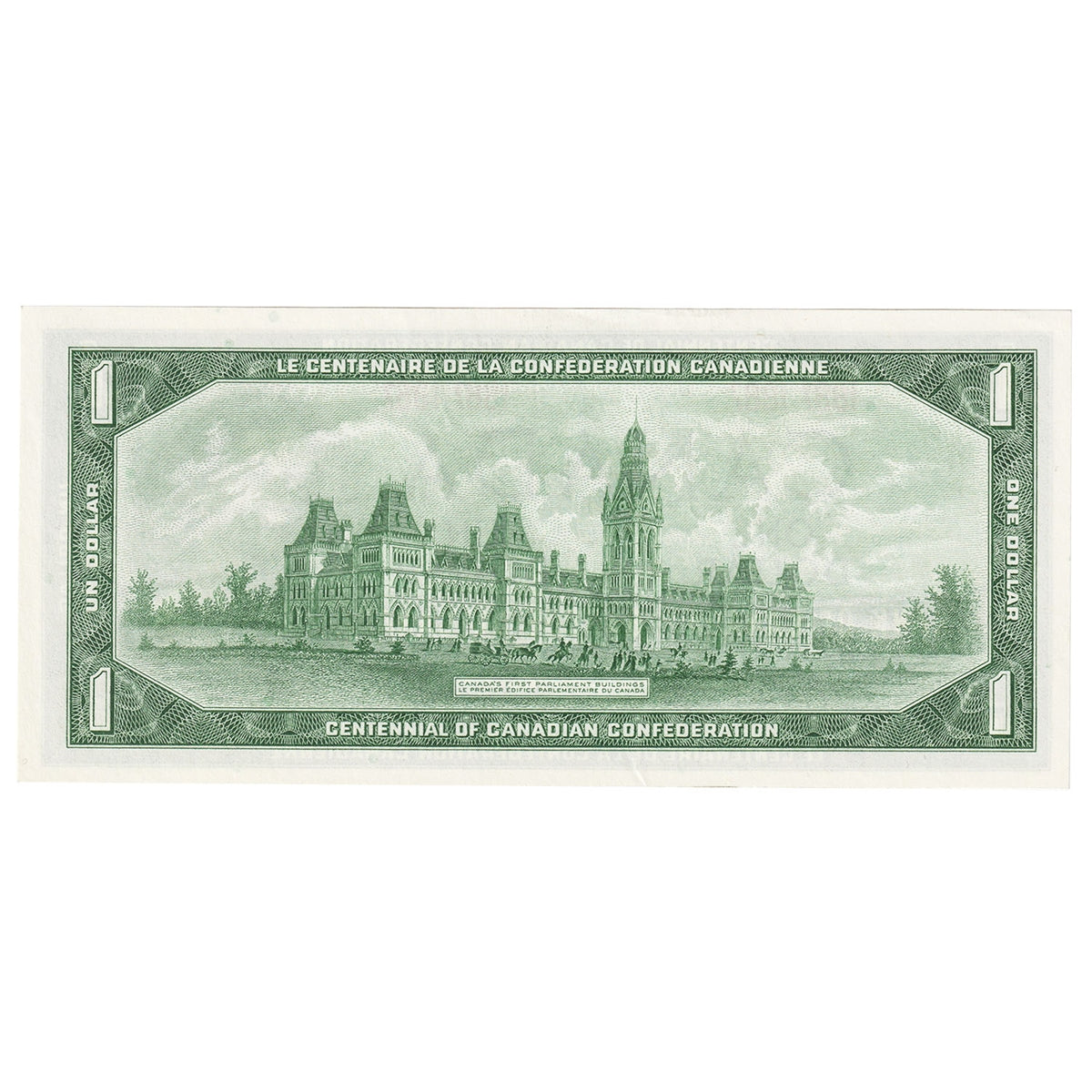 BC-45a 1967 Canada $1 Beattie-Rasminsky, 1867-1967, No Serial #, AU-UNC (AU55)
