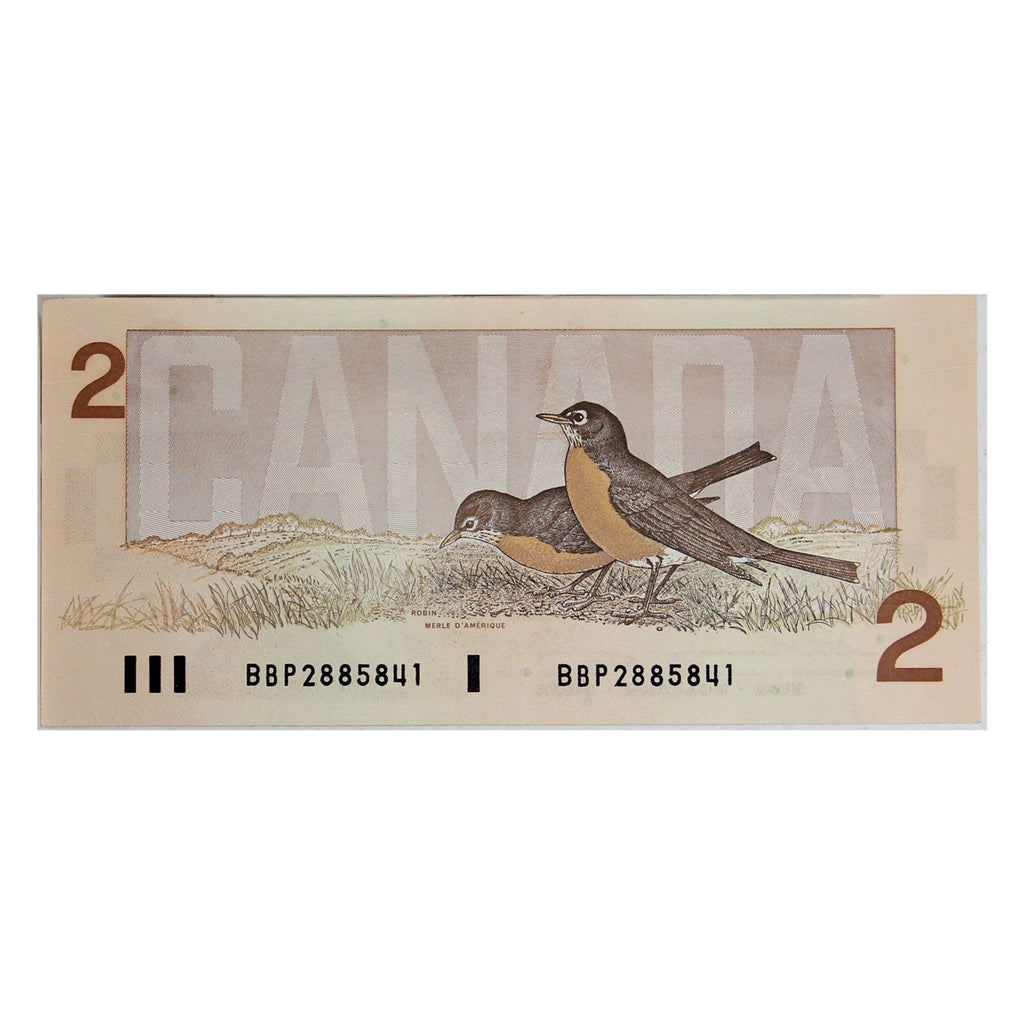 BC-55b 1986 Canada $2 Thiessen-Crow, Large BBP, EF-AU (EF45)