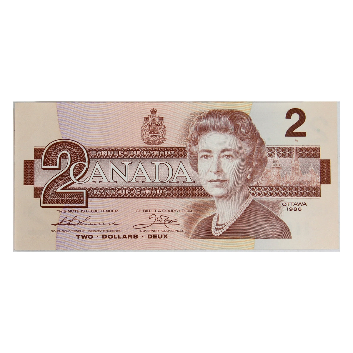 BC-55b 1986 Canada $2 Thiessen-Crow, BGK, EF-AU (EF45)