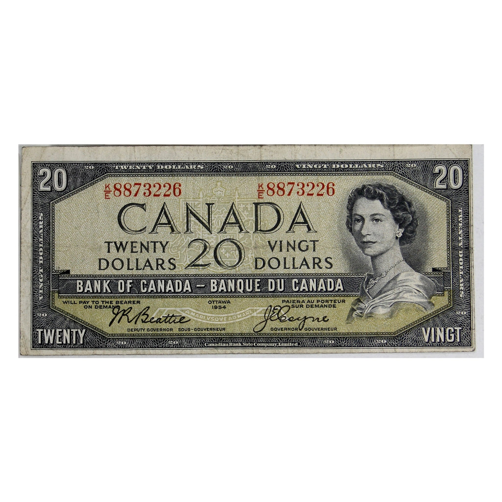 BC-41a 1954 Canada $20 Beattie-Coyne, K/E, F-VF (F15)