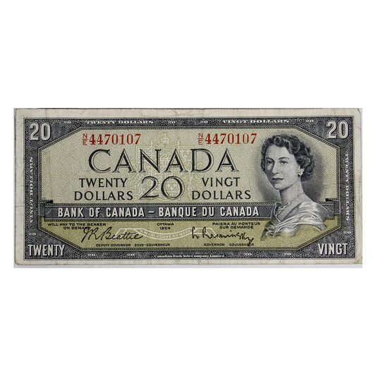 BC-41b 1954 Canada $20 Beattie-Rasminsky, N/E, VF