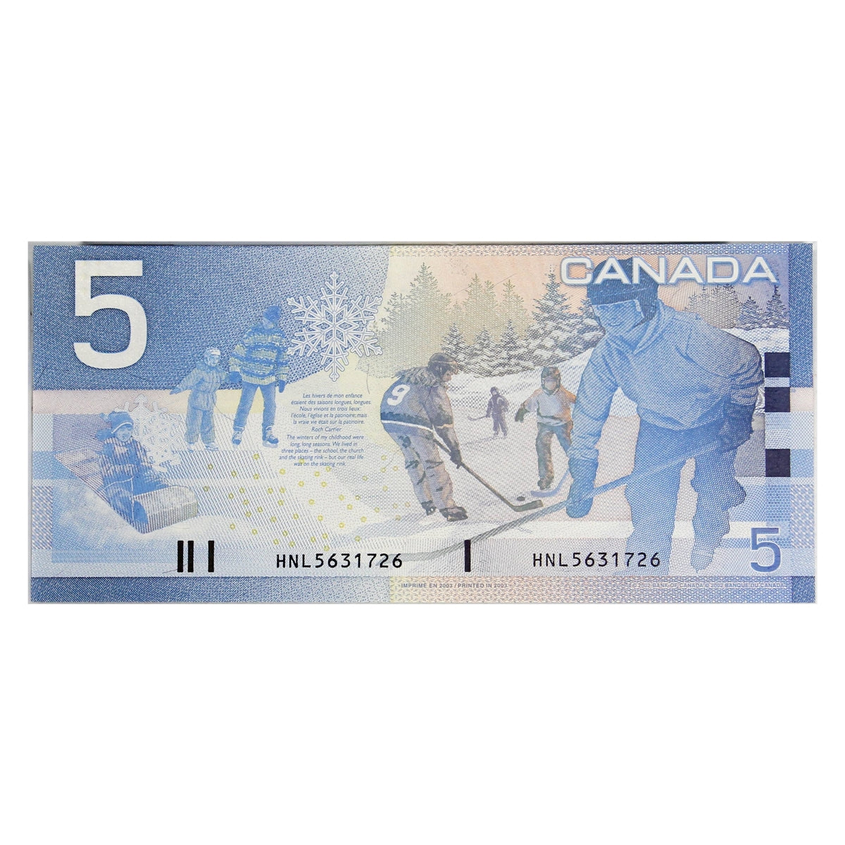 BC-62a-i 2003 Canada $5 Knight-Dodge, HNL, Uncirculated (MS60)
