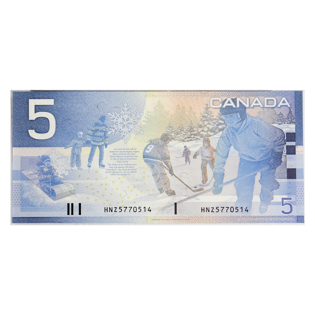 BC-62bA 2004 Canada $5 Jenkins-Dodge, HNZ (5.74-5.80), Choice Uncirculated (CUNC63)
