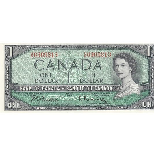 BC-37b 1954 Canada $1 Beattie-Rasminsky, H/N, UNC