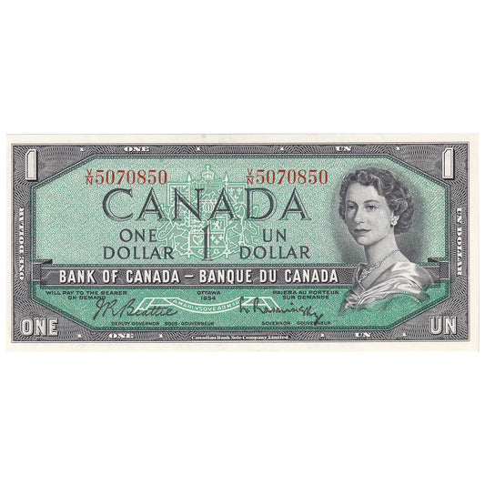 BC-37b 1954 Canada $1 Beattie-Rasminsky, V/N, CUNC