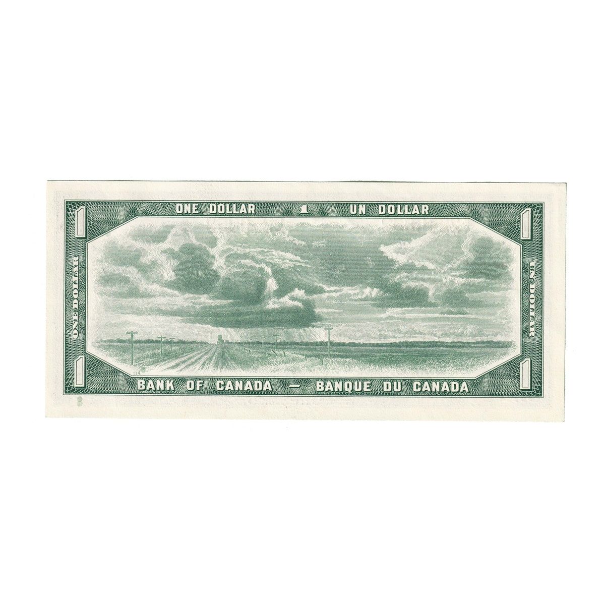 BC-37b 1954 Canada $1 Beattie-Rasminsky, E/Y, AU-UNC (AU55)