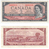BC-38b 1954 Canada $2 Beattie-Rasminsky, G/R, Very Fine (VF20)