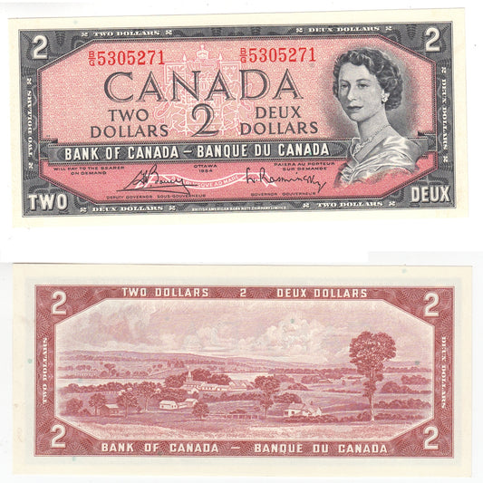 BC-38c 1954 Canada $2 Bouey-Rasminsky, B/G, Choice Uncirculated (CUNC63)