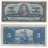 BC-23b 1937 Canada $5 Gordon-Towers, N/C, Very Fine (VF20)