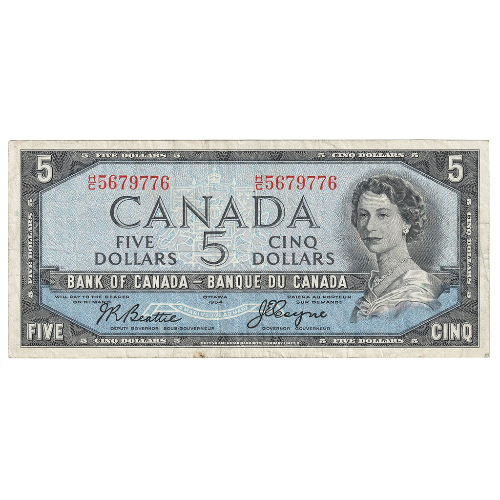 BC-31b 1954 Canada $5 Beattie-Coyne, Devil's Face, H/C, Very Fine (VF20)
