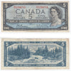 BC-39b 1954 Canada $5 Beattie-Rasminsky, B/X, F-VF (F15)