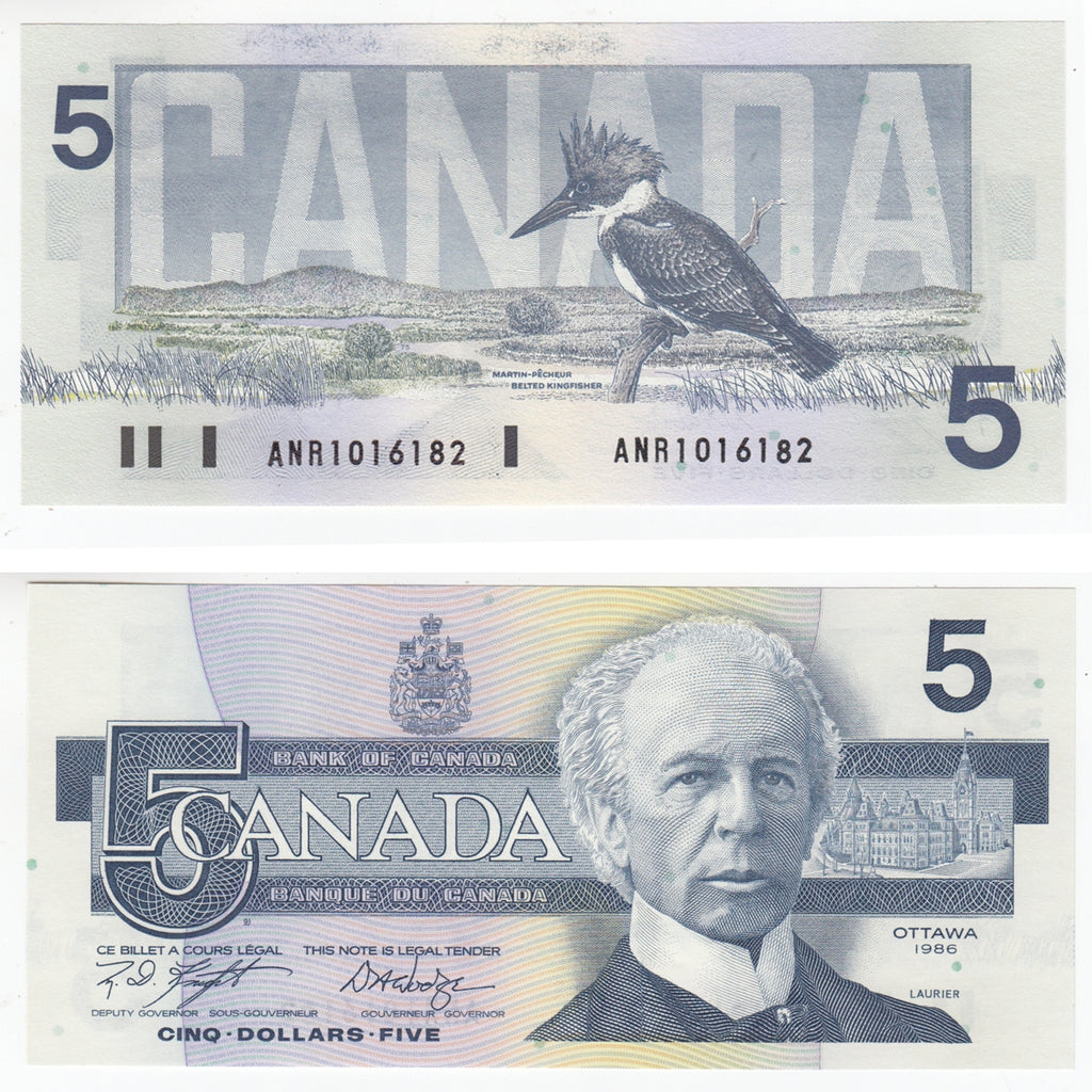 BC-56e-i 1986 Canada $5 Knight-Dodge, ANR, Gem Uncirculated (GUNC65)