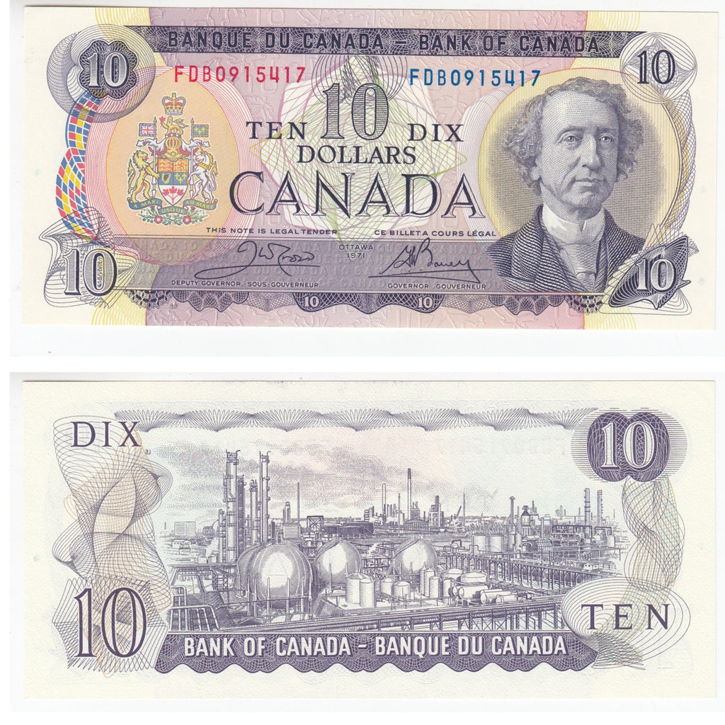 BC-49d 1971 Canada $10 Crow-Bouey, FDB, Uncirculated (MS60)