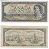 BC-33b 1954 Canada $20 Beattie-Coyne, Devil's Face, C/E, Very Good (VG8)