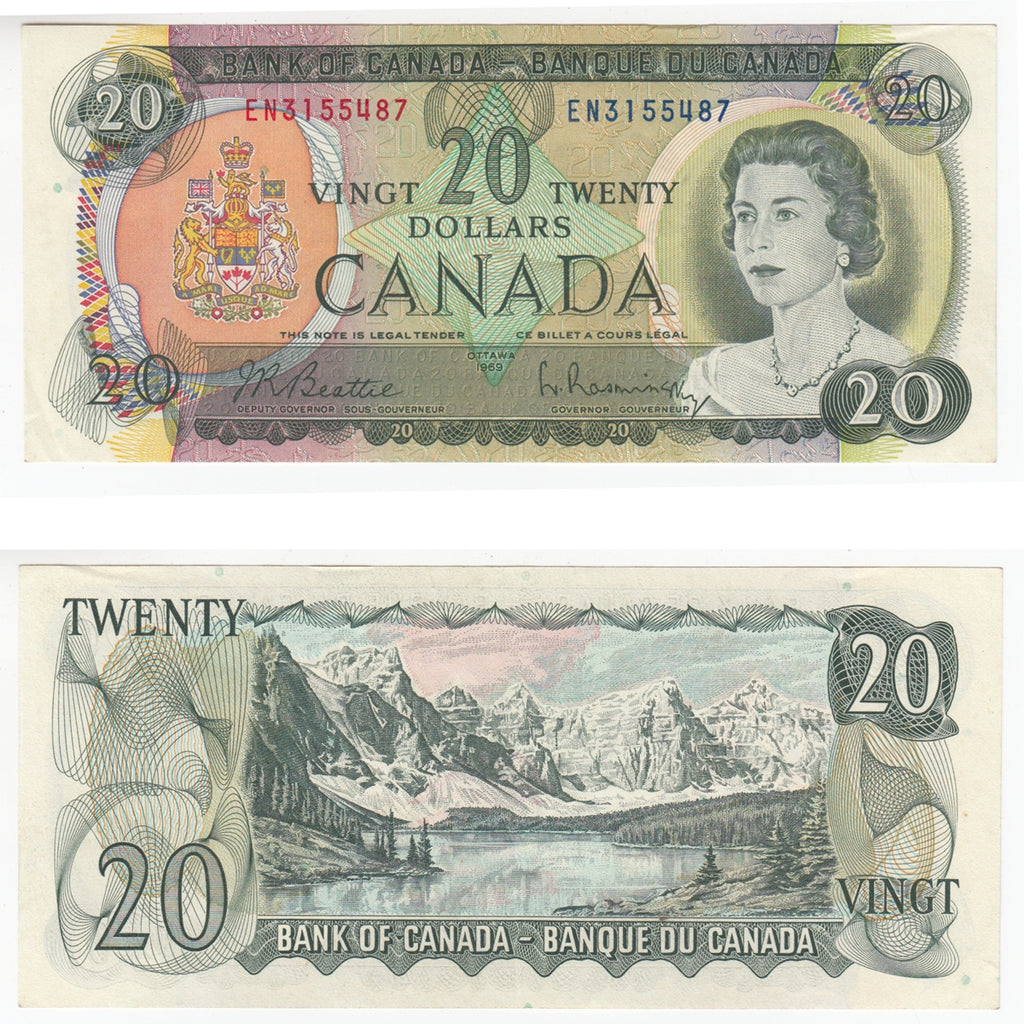BC-50a 1969 Canada $20 Beattie-Rasminsky, EN, EF-AU (EF45)