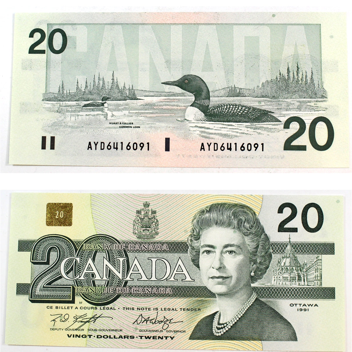 BC-58d-i 1991 Canada $20 Knight-Dodge, AYD, Gem Uncirculated (GUNC65)