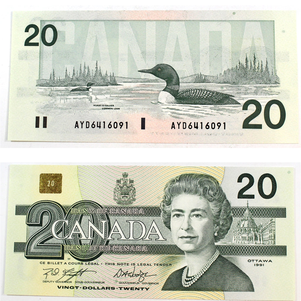 BC-58d-i 1991 Canada $20 Knight-Dodge, AYH, Gem Uncirculated (GUNC65)