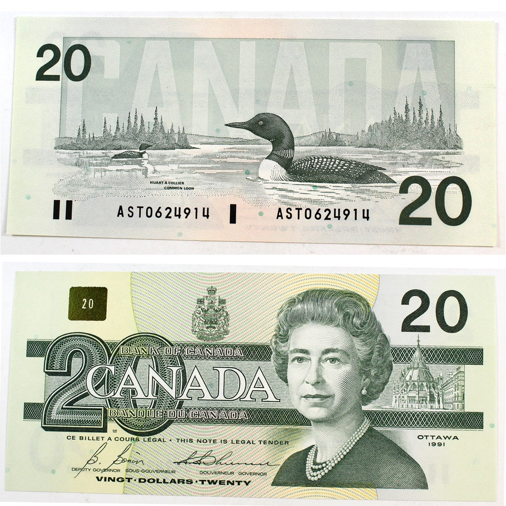 BC-58b-i 1991 Canada $20 Bonin-Thiessen, AST, Uncirculated (MS60)