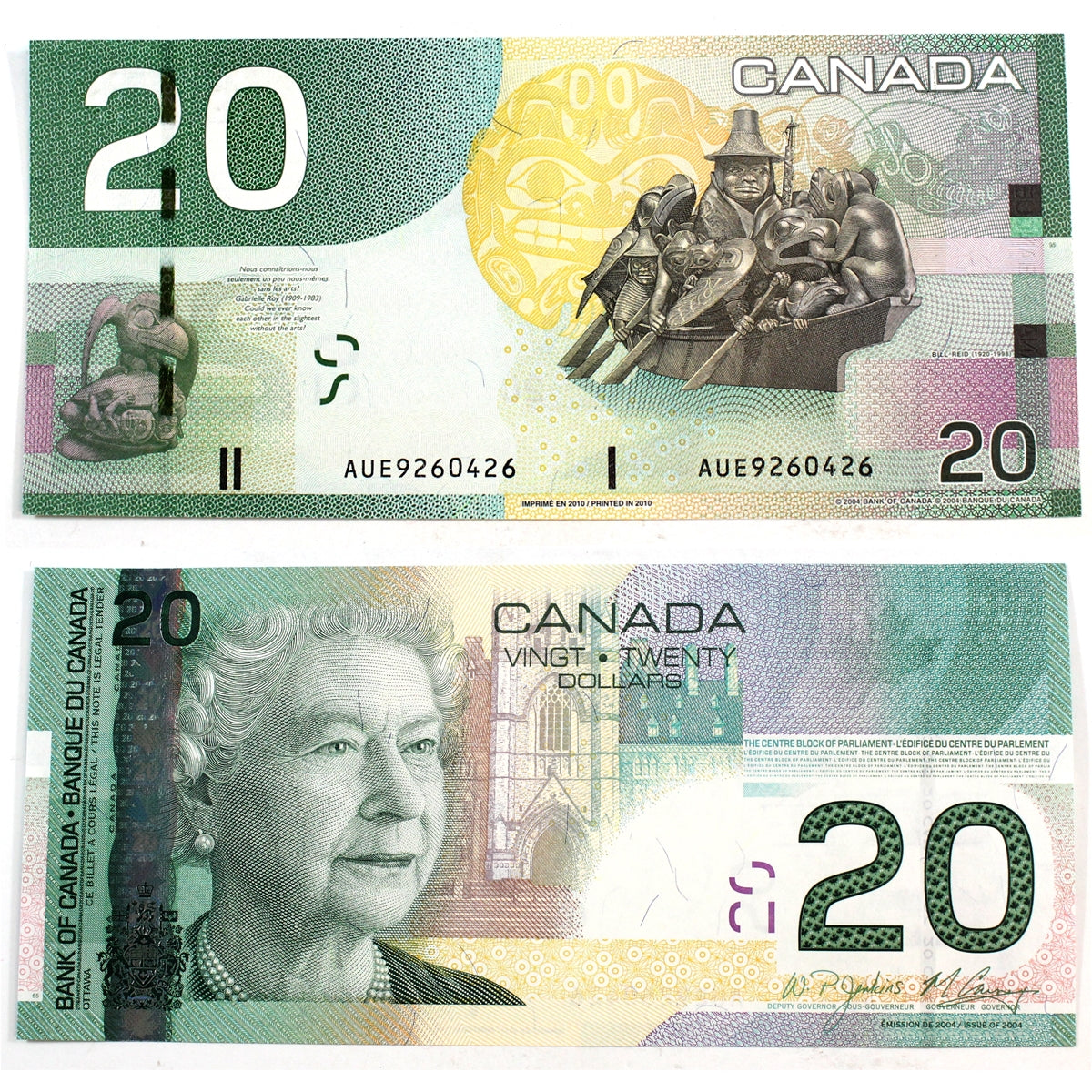 BC-64b-i 2010 Canada $20 Jenkins-Carney, AUE, Uncirculated (MS60)