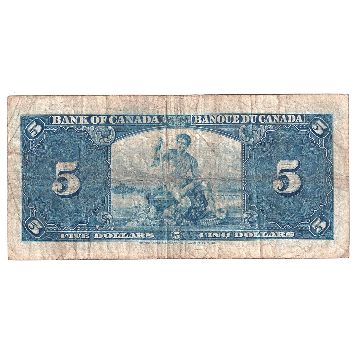 BC-23c 1937 Canada $5 Coyne-Towers, Y/C, Fine (F12)