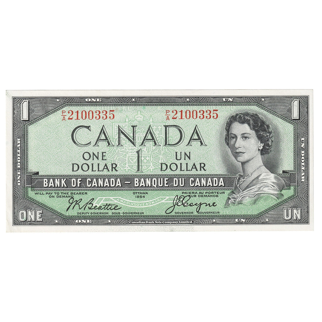 BC-29b 1954 Canada $1 Beattie-Coyne, Devil's Face, P/A, AU-UNC (AU55)