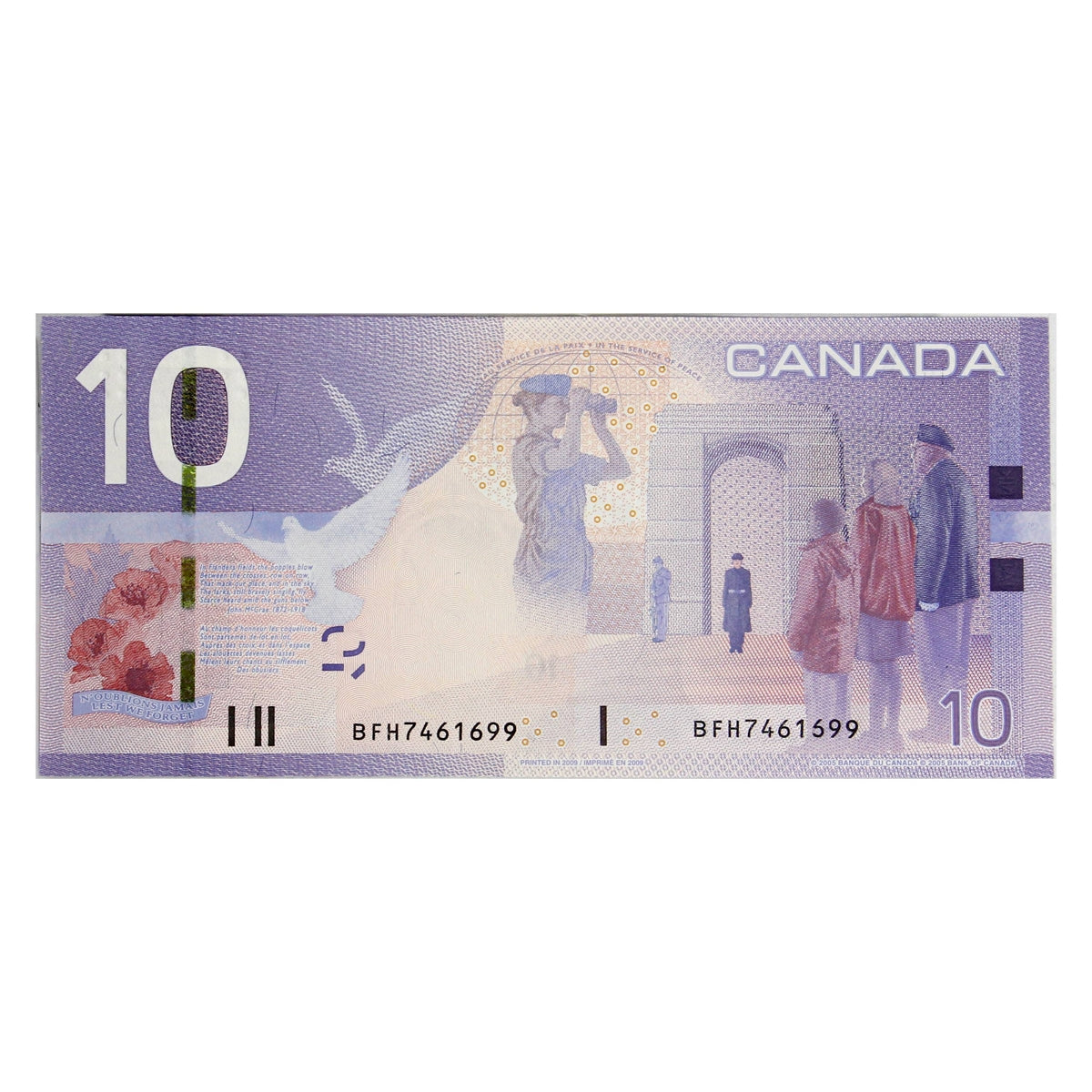 BC-68b 2009 Canada $10 Jenkins-Carney, BFH, AU-UNC (AU55)