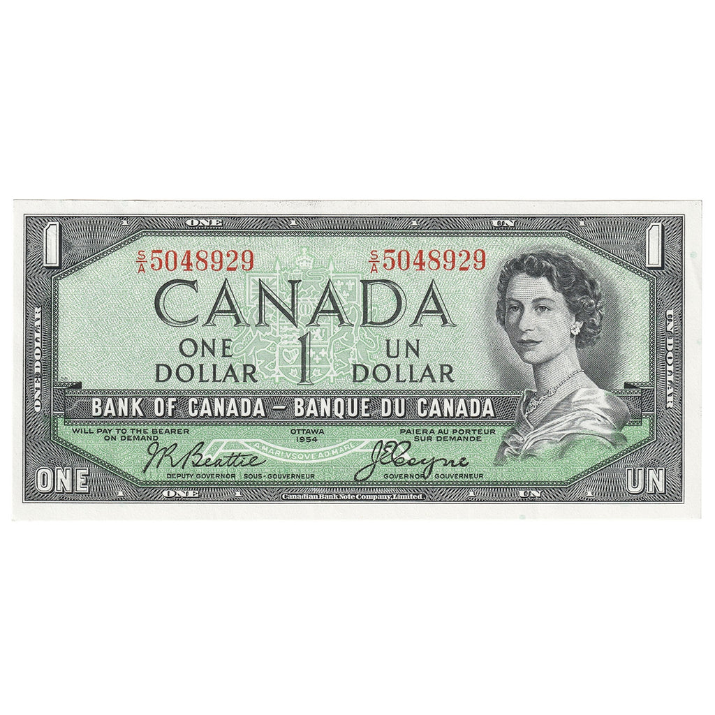 BC-29b 1954 Canada $1 Beattie-Coyne, Devil's Face, S/A, AU-UNC (AU55)