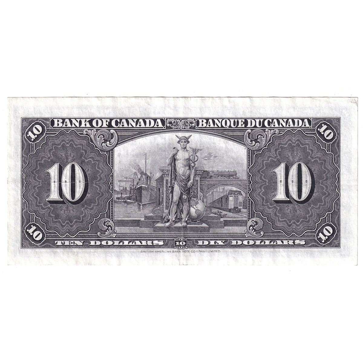 BC-24b 1937 Canada $10 Gordon-Towers, W/D, Extra Fine (EF40)